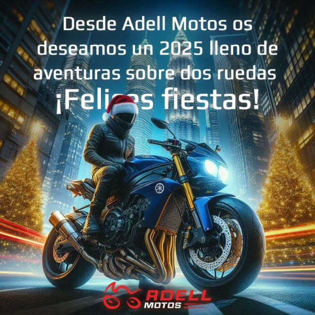 Desde #AdellMotos os deseamos una feliz navidad y un próspero año nuevo! 🎄✨
Gracias por confiar en nosotros este 2024. ¡Vamos a por más kilómetros juntos!
